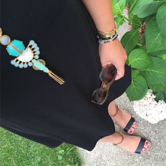 EUC Stella & Dot Totem Tassel Necklace Turquoise Gold - Picture 9 of 13